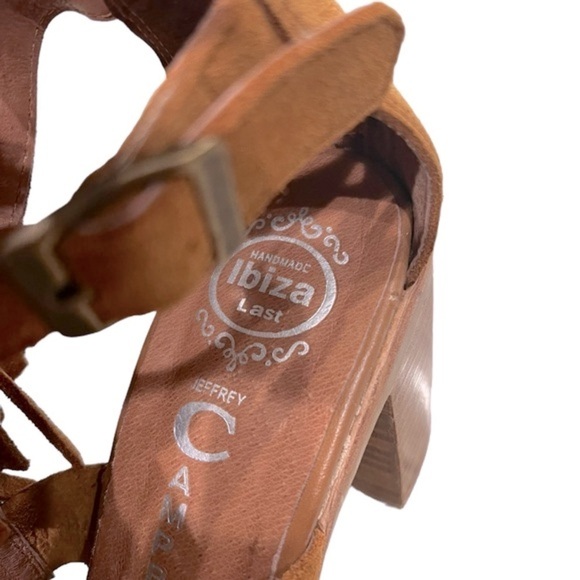 Jeffrey Campbell Western Revival Fringe Dodge Suede Stacked Heel Sandals Size 8 - Picture 10 of 15